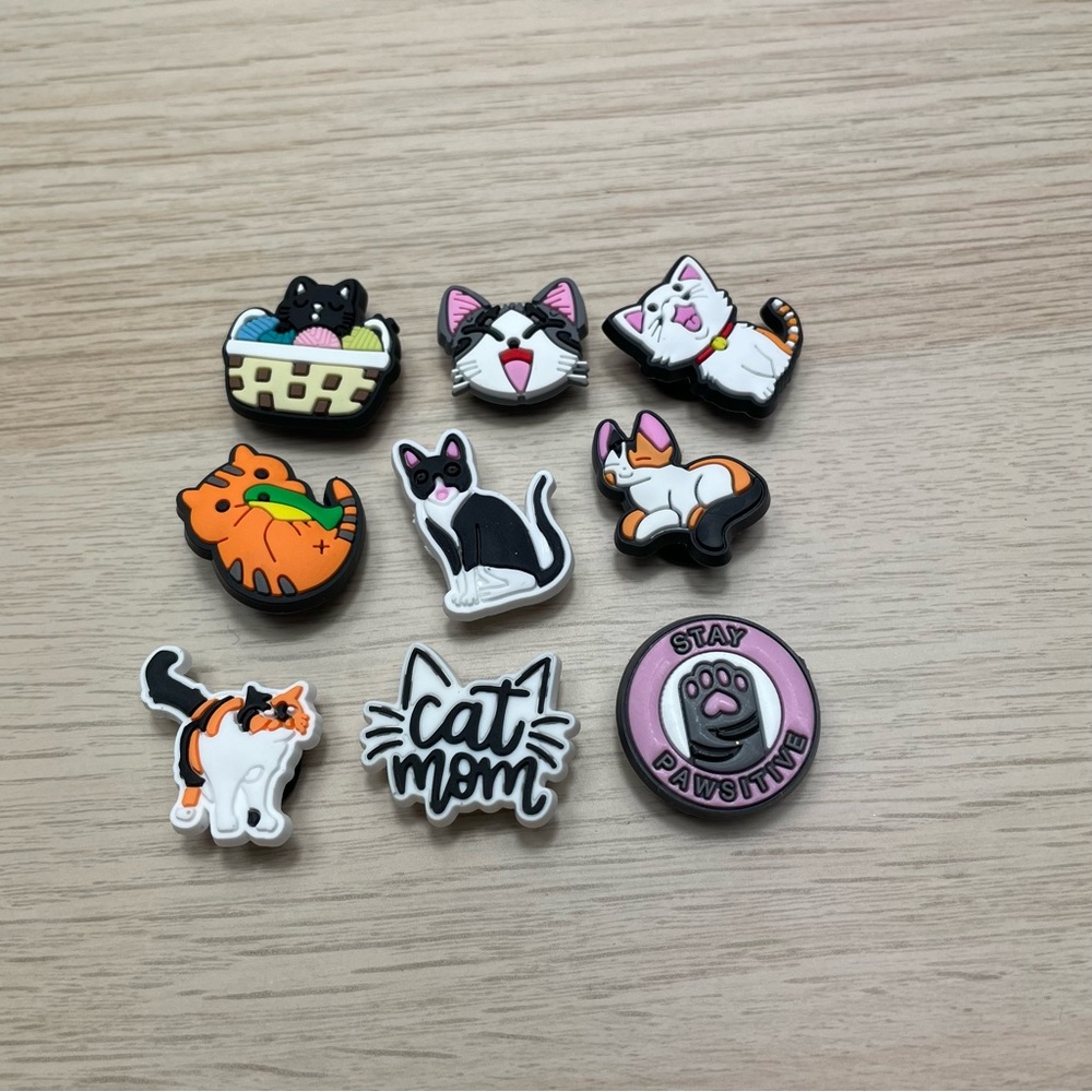 Cat Mom Shoe Charms Set - Multicolor